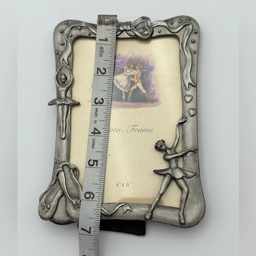 Vintage Pewter Ballet Dancer Photo Frame - 4x6 Photos - Two Available